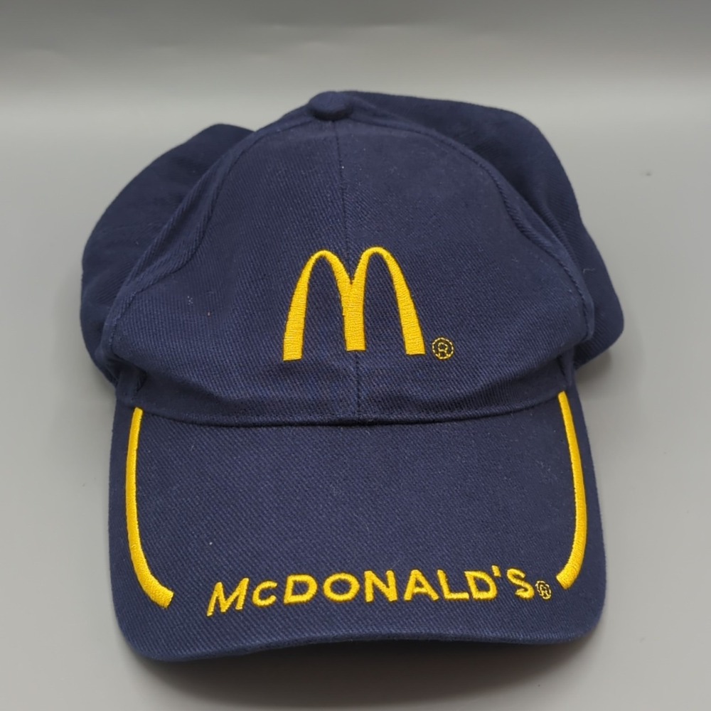 Vintage 2006 McDonalds Employee Hat Cap Blue Yellow Strapback Adjustable - Picture 6 of 9